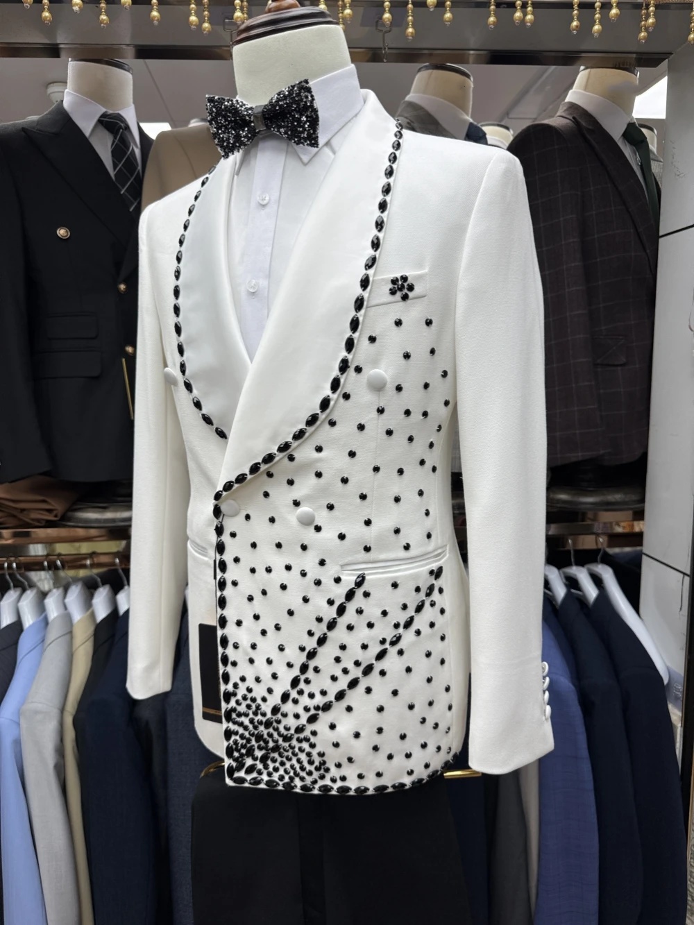 Formal Wear For Men Black Suit - Conjunto de traje de novio blanco
