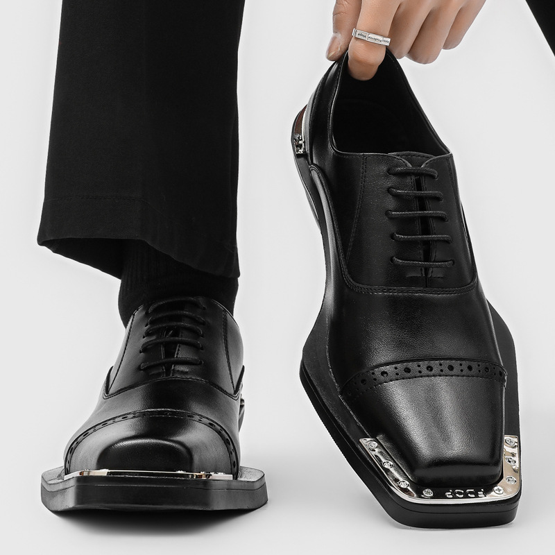 Men Formal Wear Look - Zapatos de cuero para hombre -