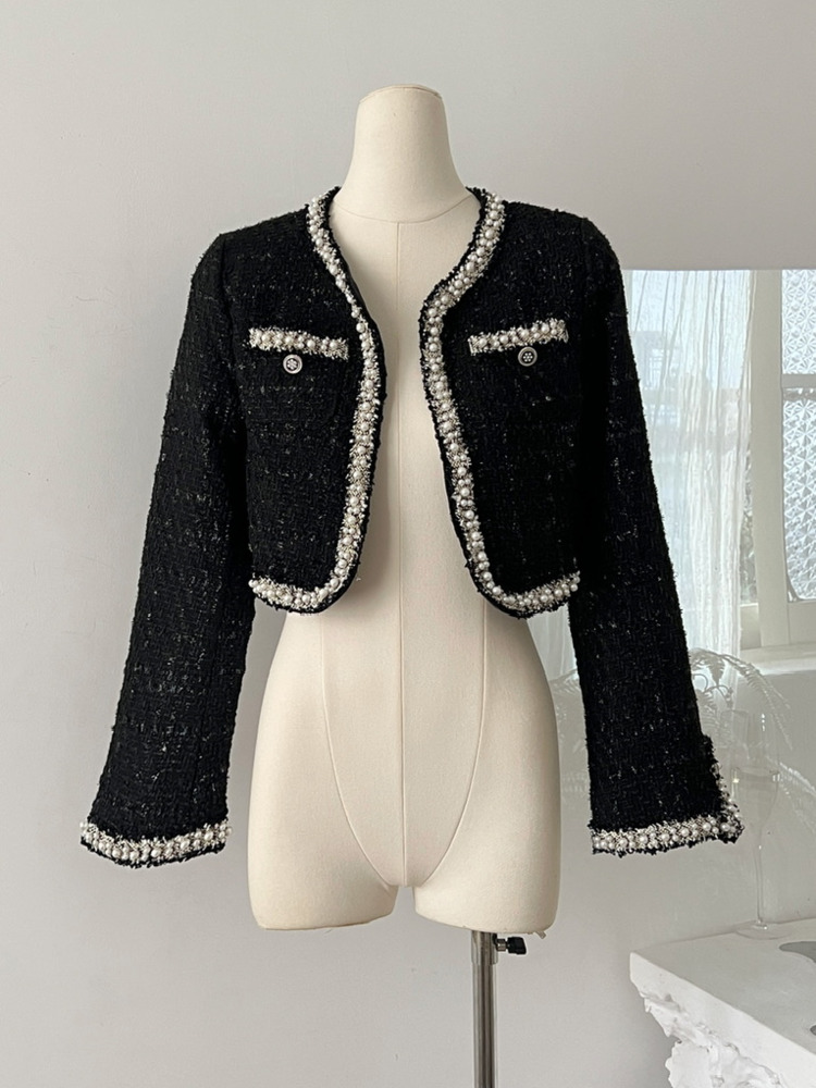 Wool Suit Jacket - Chaqueta corta para mujer, abrigo +
