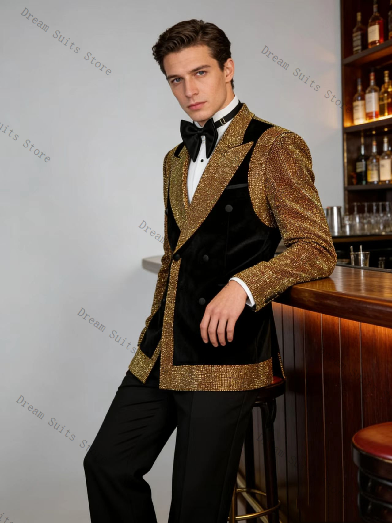 Formal Wear For Men Black Suit - Conjunto de traje para hombre Golden