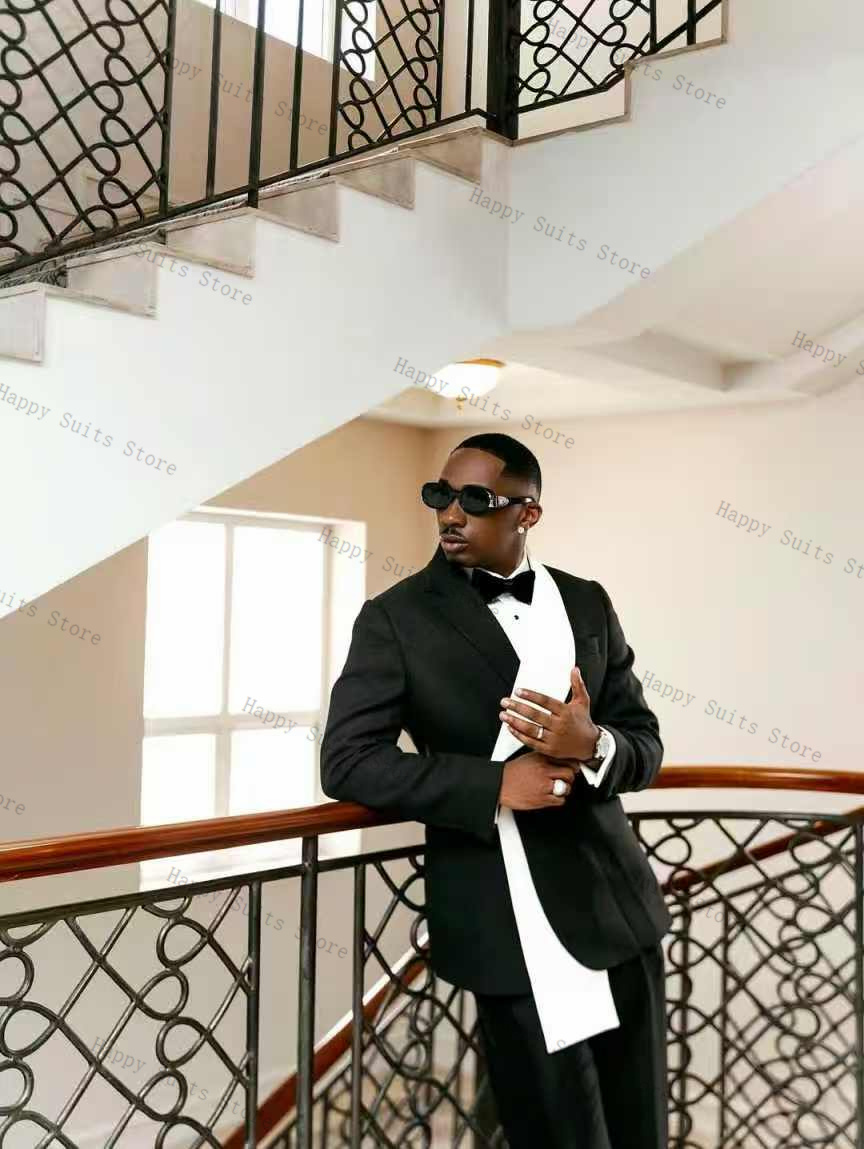 Traje de Hombre Blanco y Negro - Formal Wear For Men Black Suit reseña y precio