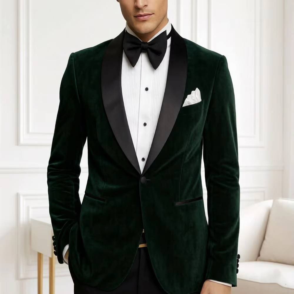 Blazer de terciopelo para homb - Formal Wear For Men Black Suit reseña y precio