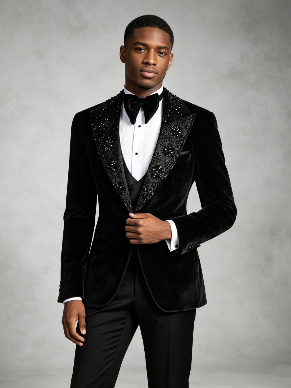 Conjunto de Traje de Terciopel - Formal Wear For Men Black Suit reseña y precio