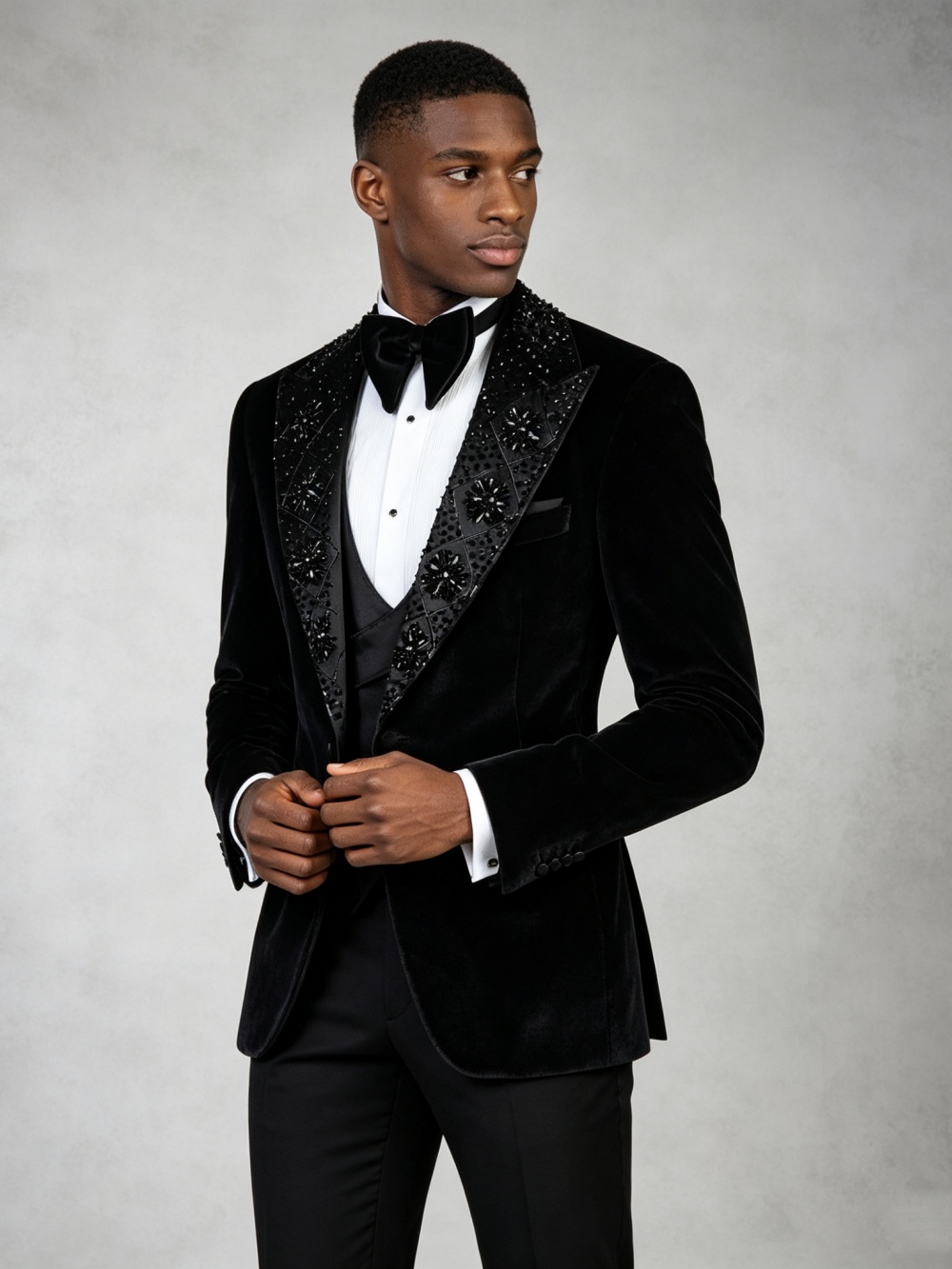 Conjunto de Traje de Terciopel - Formal Wear For Men Black Suit reseña y precio